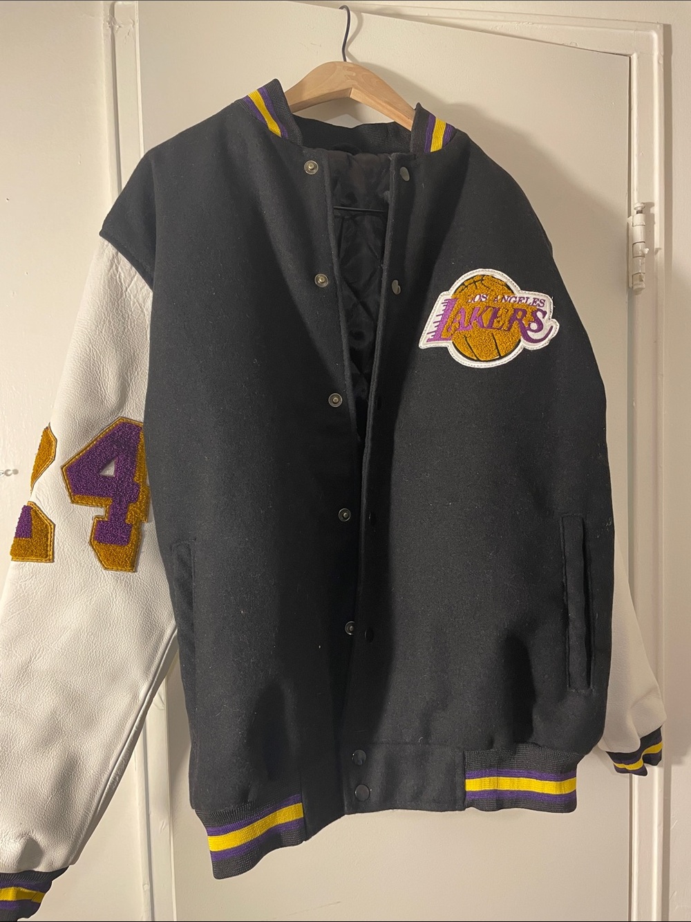 Kobe Bryant Limited Edition Los Angeles Lakers Black & White Varsity Jacket